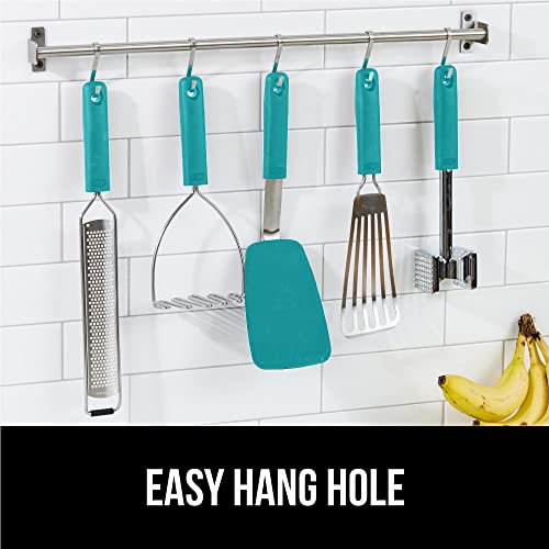 GORILLA GRIP BPA-Free Silicone Spatula for Non Stick Frying Pan, Heat Resistant Flexible Head, Patented Comfortable Rubber Handle, Non-Scratch Kitchen Turner, Flip Burgers, Pancakes, 11.6 in Turquoise - color: Turquoise