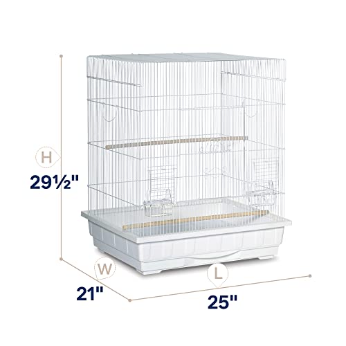 Prevue Pet Products Square Top Parakeet Cage, White - color: White