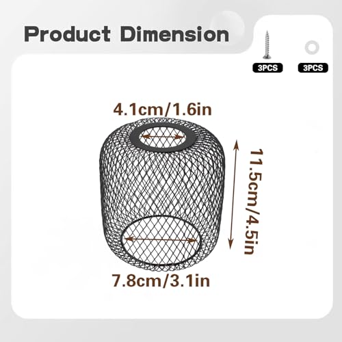 Bluebird House Protector Guards, Black Iron Mesh Protector | Bird House Entrance Hole Protector to Keep Predators Out, Lantern Shaped Smooth Edges