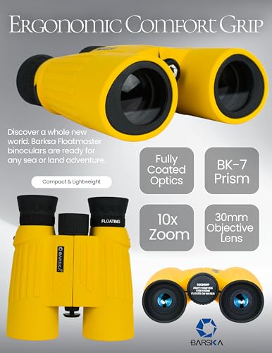 10x30 Floating Waterproof Marine Binoculars Boating Fishing - Rubber Armored, Durable Water-Resistant Compact Binoculars for Ocean, Water and Outdoor Use - BK7 Hiking, Birding Bird Watching Binocular