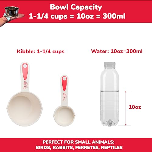 SPOT Coop Cup Bolt Clamp - Stainless Steel Hanging Bowl for Crates, Removable, Chew-Proof Pet Feeding Dish, Ideal for Birds, Parrots, Rabbits, Ferrets, Reptiles, 1.25 Cups (10 Oz) - color: Clamp-On, size: 10 Oz