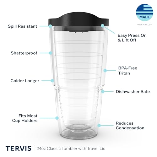 Tervis Watercolor Songbirds Made in USA Double Walled Insulated Tumbler Cup Keeps Drinks Cold & Hot, 24oz, Clear | Made in USA, Double-wall Insulated, Shatterproof, BPA-Free, Dishwasher Safe, Fits Most Cupholders, Gifts under $25 - style: 24oz