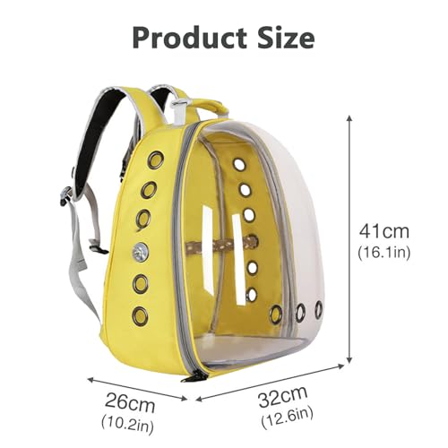 Transparent Parrot Backpack: Wooden Perch, Shoulder Strap, Breathable. Ideal for outings with Parrots, Magpies, & Birds. Comfortable & Spacious. (Dark Blue-1) - color: Dark Blue-1