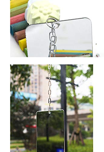 Acrylic Bird Mirror for Small Birds, Parrot Cage Toys 1PC (4.72" x 3.14") – Clear Unbreakable Hanging Mirror Cage Accessory for Parakeet, Cockatiel, Conure, Lovebirds, Budgies - size: 3.14''W * 4.72''H