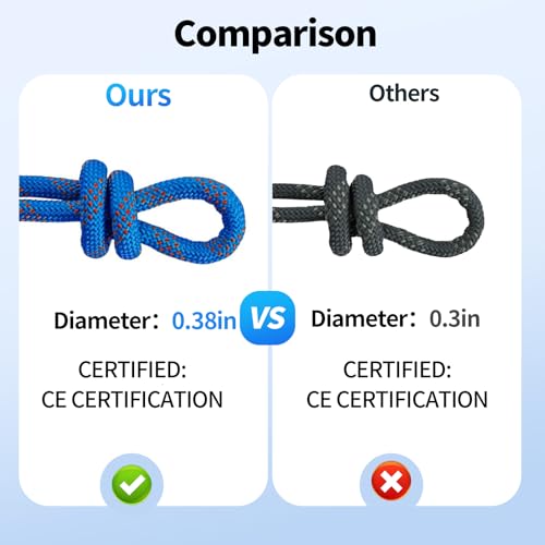 100ft 3/8 Inch Climbing Rope, Heavy Duty Arborist Rope(Blue) - size: 3/8in-100ft-Blue