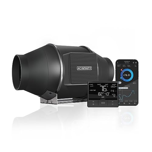 AC Infinity CLOUDLINE PRO T4, Quiet 4” Inline Duct Fan | With Temperature & Humidity VPD Controller, WiFi App Control - Ventilation Exhaust Fan for Heating Cooling, Grow Tents - color: Pro Smart Controller for T4, size: 4-Inch