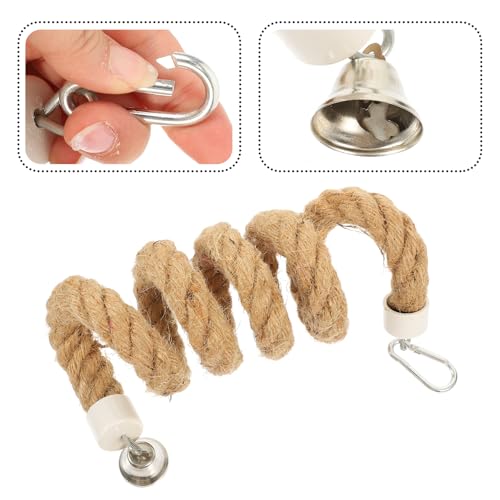 Ipetboom Bird Rope Perch Parrot Rope Toy for Bird Cages 39.37in Climbing Toys for Birds with Stable Clips Hanging Accessories for Play Exercise and Cage Decoration