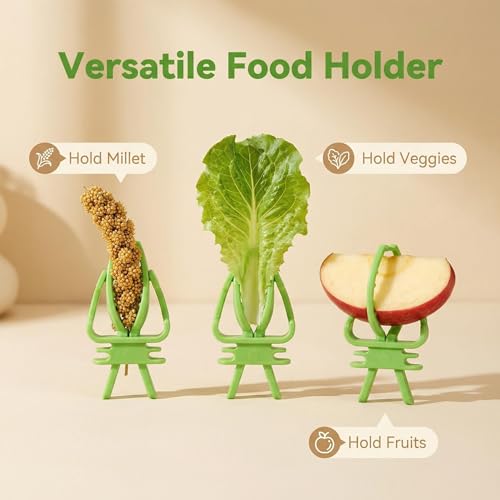 12-Pack Bird Cage Food Holder Clip Plastic Millet & Vegetable Feeder for Cockatiel, Budgie, Parakeet, Conure, Macaw & Small Birds（6 Green+6 White）