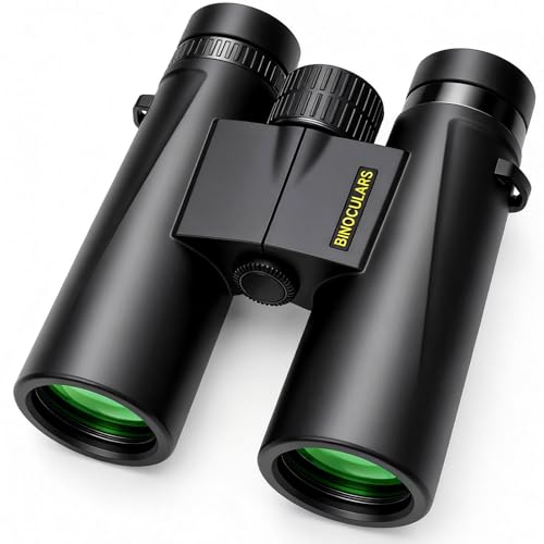 Asacam 12x42 Binoculars for Adults, HD BAK4 Prism for Bird Watching | High Powered Large Eyepiece, Lightweight Design for Travel, Hunting, Camping and Sports with Clear Viewing Experience - color: Dark Black