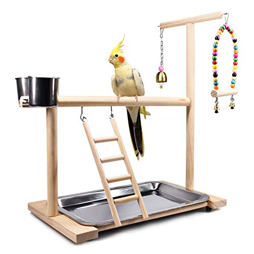 Bird Playground Parrot Playstand, Stand Fun Straw Bell Toys, Ladder Hanging Swing Chew Exercise Toys, for Conure Macaw Cockatiel Finch Small Animals - color: M-200