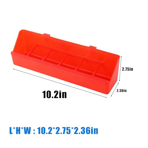 4 Pack No Mess Quail Feeder Removable, Hanging Chick Feeder | 6 Slots Pigeon Feeder, Feeder Trough Water Trough for Pigeon Parrots Chicks Quail Duck Bird Poultry Animal - color: Red