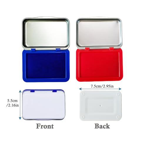2PCS Egg Date Marking Stamp Ink Pad, 2.95 x 2.16 inches, for Fresh Eggs, 2 Pack (Blue&RED) - color: Blue&red