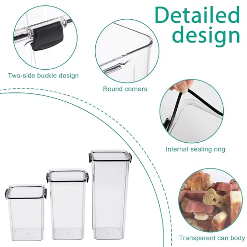 3 Set Pet Food Storage Containers, Airtight Dog Food Storage Container with Locking Clips, Dog Treat Container with a Stickers & Pen for Customizing,Suitable for Pet,Bird Seeds,Dog & Cat Treats - color: Assorted set