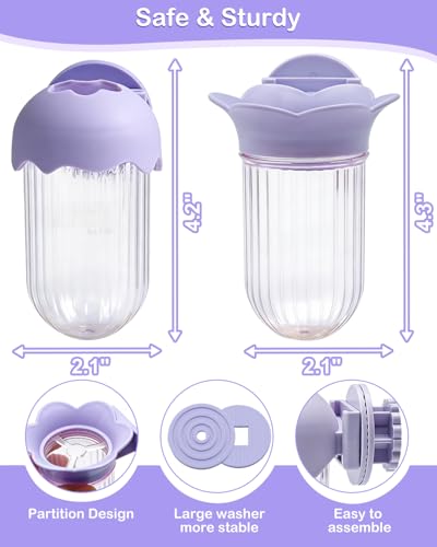 2Pcs Bird Cage Vegetable Feeder, Hanging Veggie Holder with Hydration Feature to Maintain Freshness, Easy-Clean Clip Feeder for Parakeet, Parrot, Lovebird, Budgie(Purple) - color: Purple