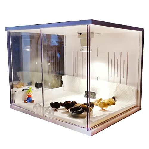Chick Brooder Brooder Box for Chicks Incubator for Chicks Duckling/Parrot/Chicks Incubator with Heating,Warms up to 25 Chicks with Heating Lamp Set (24" x 16" x 16")