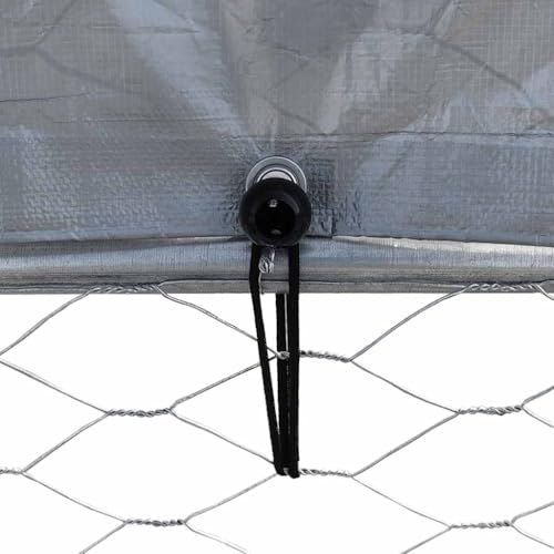 Large Walk-in Chicken Coop 147.6x112.2x90.6 Inch Outdoor Poultry Run Cage with Galvanized Steel Frame and Protective Cover for Chickens and Small Animals Silver - color: Silver-A