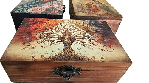 RK Collections Wooden Tree of Life Jewelry Trinket Keepsake Box. Decorative Case/Holder. (6.5" Tree of Life) - style: Tree of Life