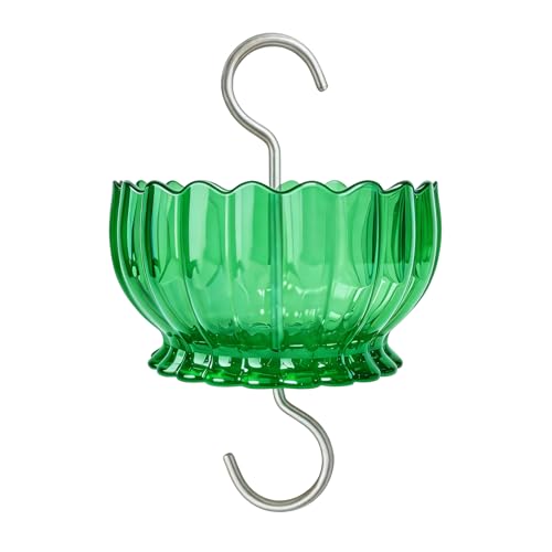 9oz Plastic Ant Moat for Hummingbird Feeder, Green Daisy Insect Guard | Stainless Hooks, Floral Buffer, Transparent Nectar Protector, Water Barrier Blocking Bugs, 9 Ounce/270ml Capacity - color: Green, size: 1PC/Pack