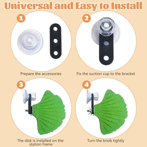 3PCS Bird Perch Bird Beak Grinding Stone with Suction Cups for Small Birds Foot Claws Trimmer Bird Stand Platform Parakeet Cage Perch Parrot Cage Accessories for Indoor Window Viewing (Green) - color: Green, size: Suction cup style