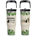 Garden Gifts for Plant Lovers - 30oz Insulated Stainless Steel Tumbler with Handle, Cute Leak-Proof Water Bottle for Cat Lovers Gardeners, Gardening is my therapy, Gifts for Gardening Days - color: Garden1