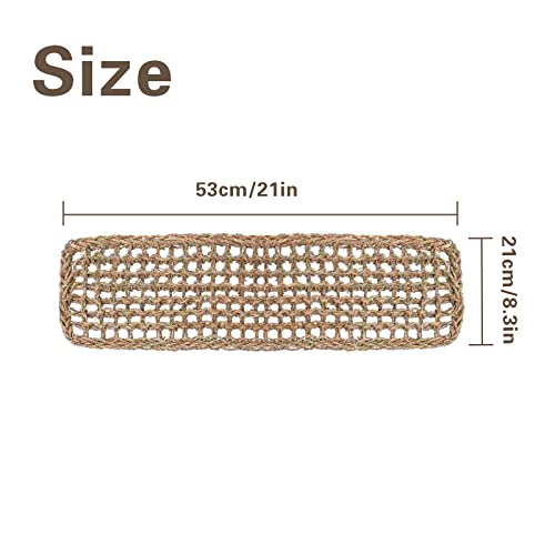 20.5 x 7.9 Inches Bird Seagrass Mat, Natural Seagrass Woven Bird Net Hammock Mat, Cage Accessories, Climbing Rope Ladder Chew Toys for Parrots Cockatoos Lovebird Cockatiel Budgie Hamster Parakeet - size: 20.5 x 7.9 Inch