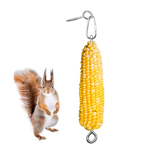 Hanging Squirrel Feeder Outside Corn Cobs Holder for Squirrels Chipmunk Funny Toy (Stainless Steel C) - color: STAINLESS STEEL C