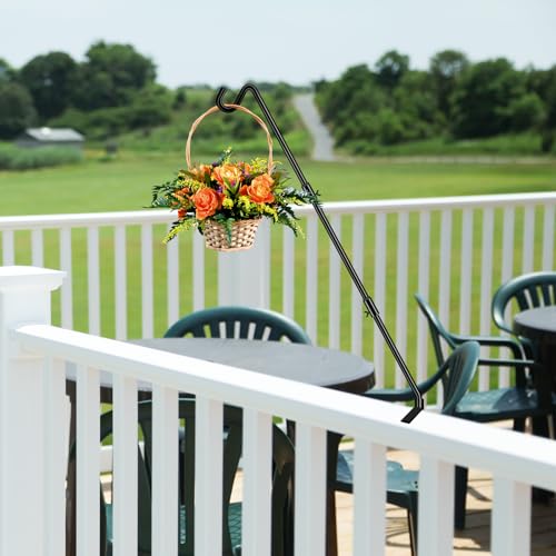 [Upgrade Version 2 Pack Bird Feeder Hanger Adjustable 43 Inch Deck Hooks for Railing 360 Degree Swivel Heavy Duty Hanging Hooks for Bird Feeders Wind Chimes - size: 43 Inch