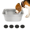 Dog Bowl Stainless Steel Water and Feed Dish with Non-Slip Pads (0.85Gal-1 Set) - size: 0.85Gal-1 Set