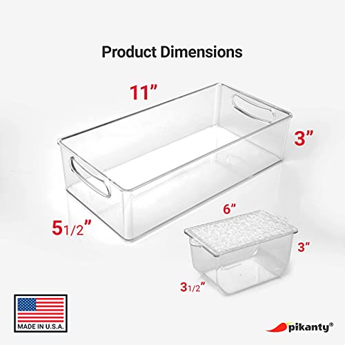 Pikanty Condiment Server Tray with 3 Removable Containers and Lids - Compact Sundae Bar, Taco Night, Dip Tray, Kids Snack Station Organizer with Carry Handles, Dishwasher Safe, Made in USA - style: Condiment Server Medium