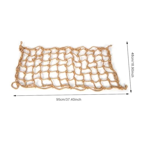 Tnfeeon Climbing Net, Hemp Rope Hanging Swing for Medium to Large Parrots, Bird Cage Toy for Climbing Exercise and Play