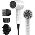 AINA Hair Dryer with Diffuser,Comb Full-Featured Blow Dryer 110V(White) | 3 Heat/2 Speed;Cold shut button;Lightweight;Compact Size;High Temp;Low Airflow;Same Results;Less Expense - color: White, size: 4 Piece