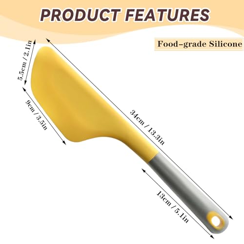 Silicone Omelette Spatula Turner, Flip Fold Omelet Turner, 13Inch | Flexible Egg Flip Tool for Non-stick Pans, Heat Resistant omelette flipper for Kitchen Omelet Pancake Crepes - color: Yellow-Wide