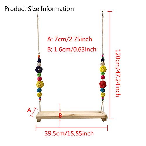 Chicken Swing and Perch - Handmade Wood Stand Coop Toy for Hens - Accessories Ladder for Poultry Run - Large Bird Parrot Hen Macaw Rooster Chick Toy