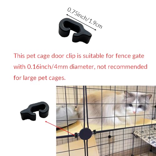 60 Pcs Plastic Pet Cage Door Clips for Small Pet Bird Hamster | Black Rabbit Cages Connector Clamp
