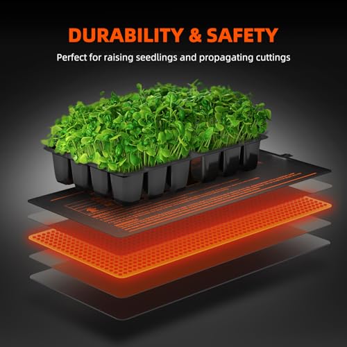 Spider Farmer 10"x20.75" Seedling Heat Mat with Built-in Thermostat | Fast & Uniform Heating, MET & UL Certified, IP67 Waterproof Plant Heating Pad for Seed Starting Germination Hydroponics - size: 10"x 20.75"
