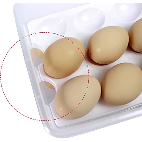 2 Tiers Egg Container Deviled Egg Carrier Eggs Holder with Handle Fridge Freezer Storage by DELIFUR (White) - color: White