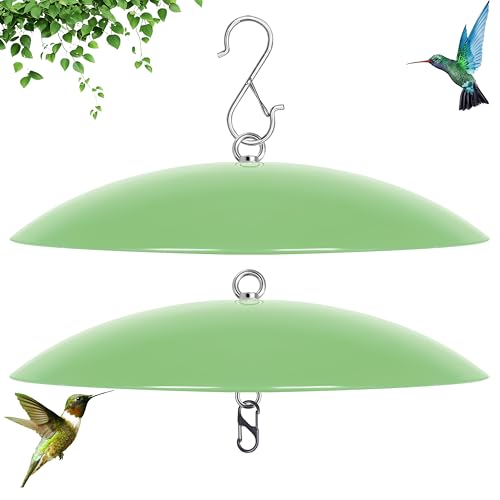 13" Bird Feeder Rain Guard, Hummingbird Feeders Shade Dome Cover, Hanging Baffle for Bird Feeder Pole,Smart Birds Feeder's Umbrella(Light Green),2 Pack - color: Grass green, size: 13Inch / 2 Packs