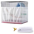 Large Bird Cage Cover, Bird Cage Seed Catcher, Adjustable Soft Airy Nylon Mesh Net, Birdcage Cover Skirt Seed Guard for Parrot Parakeet Macaw African (Solid-White, 15.7" x118") - color: Solid-white, size: 15.7" x118"