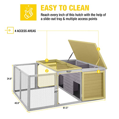 Aivituvin Walk in Chicken Coop, Chicken House Coop, Chicken Coop for 8 Chickens, Outdoor Poultry Duck Enclosure Small Animal Playpen - Easy Clean PVC Layer Included - size: AIR28