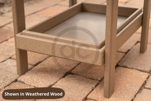 DutchCrafters Recycled Plastic Poly Large Raised Platform Covered Ground Fly Through Bird Feeder with Removable Seed Tray for Outdoors - USA Amish Made (Cherrywood) - color: Cherrywood