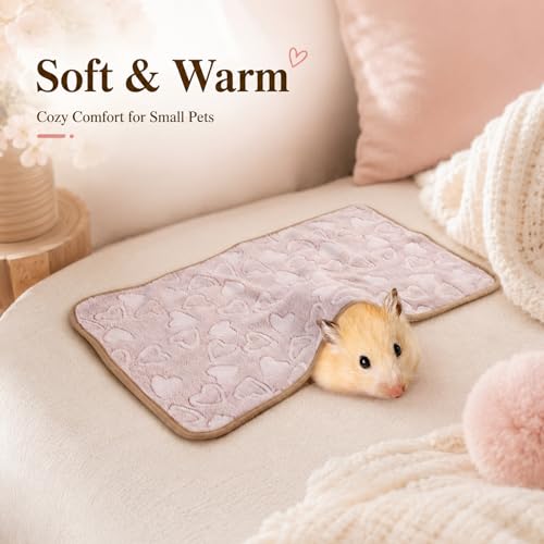Grddaef Guinea Pig Fleece Blankets 6 Pieces Waterproof & Washable Small Animal Cage Liners Sleep Mat Bedding Pad for Hamster Chinchilla Rabbit Hedgehog (S-7.9 x 7.9 Inch) - size: S-7.9 x 7.9 Inch