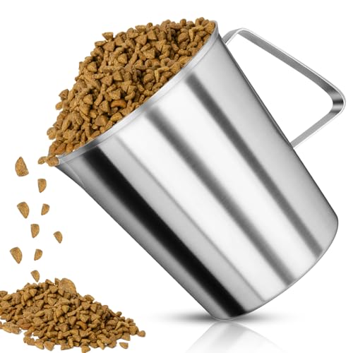 6Cup Dog Food Scoop Stainless Steel Dog Food Measuring Scoop,6 Cup Scoop for Cat or Bird Foods - size: 6 Cup
