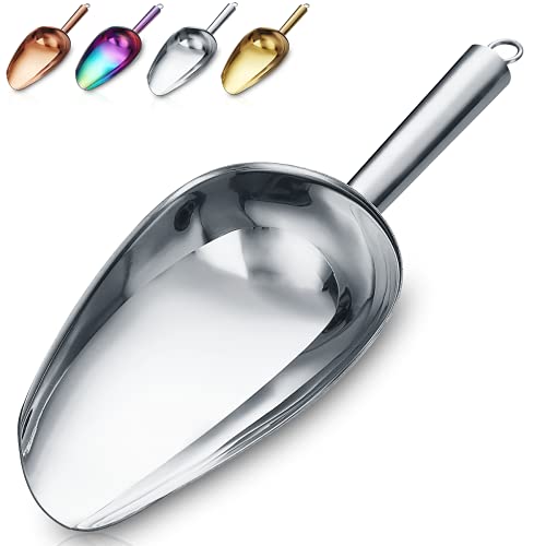 Premium Stainless Steel Cookie & Ice Cream Scoop - Dog Food & Utility Scoop - Dishwasher Safe (Silver/8oz/9 Inch) - color: 1. Silver