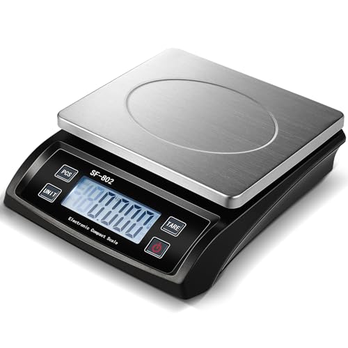 Large Digital Kitchen Scale 66LB 30kg Commercial Food Scale Stainless Bread Scale with LCD Display Commercial Weighing Devices for Baking Cooking(Black) - color: Black