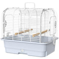 Travel Bird Carrier Cage,Parakeet Portable Cage with Feeder Cup & Standing | Transparent Small Bird Cage,Side-Opening Double Doors,Top Handle,4.9-inch Pull-Out Raised Chassis,Easy to Install