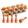 AHANDMAKER 5 Styles Small Wooden Rubber Egg Stamp Mini Cartoon Chicks Theme Stamp Unique Designs for Easter Egg Decoration DIY Making Scrapbooking Card Stamping Crafting - style: Cartoon Chicks