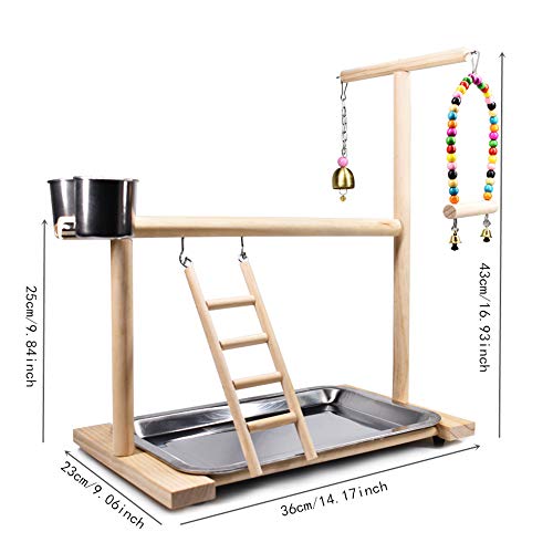 Bird Playground Parrot Playstand, Stand Fun Straw Bell Toys, Ladder Hanging Swing Chew Exercise Toys, for Conure Macaw Cockatiel Finch Small Animals - color: M-200