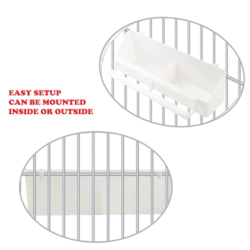 4 Pack Bird Cage Feeder | Bird Feeder for Cage & Comederos para Pajaritos - Double Cups PP Material Holds More Feeds for Small Birds