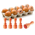 AHANDMAKER 5 Styles Duck Egg Stamp Paw Prints, Duck Pattern Wooden Egg Stamps Decorative Farm Label Stamps for Rustic DIY Crafts Card Making Planner Decal Gift Egg Famers and Owners(No Ink Include) - style: Duck
