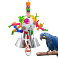Bird Toys, Parrot Pullable Stainless Steel Cup Colorful Acrylic Stick Chew Toys for Amazons Mini Macaws African Greys Cockatoos Conures,Cockatiels, Lovebirds，Parrotlet，Eclectus (White) - color: White